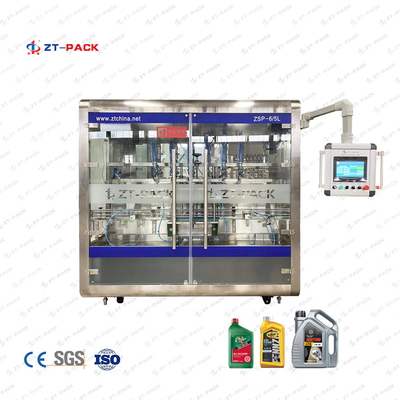 SS316 Piston Servo Motor Lube Oil Filling Capping Machines 6 8 10 12 16 Nozzles
