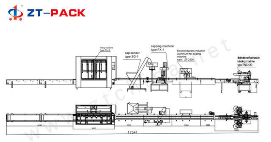 3200b/H Detergent Filling Machine 1.5kw Mouthwash Liquid Packaging Line
