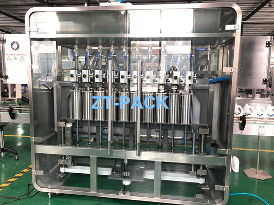 SS316 PLC Control Capper Wet Glue Paper Label Bottle Oil Filling Machine For Edible Oil