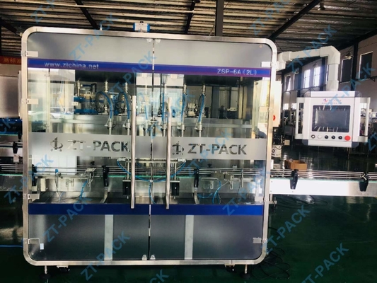 SS316 PLC Control Capper Wet Glue Paper Label Bottle Oil Filling Machine For Edible Oil