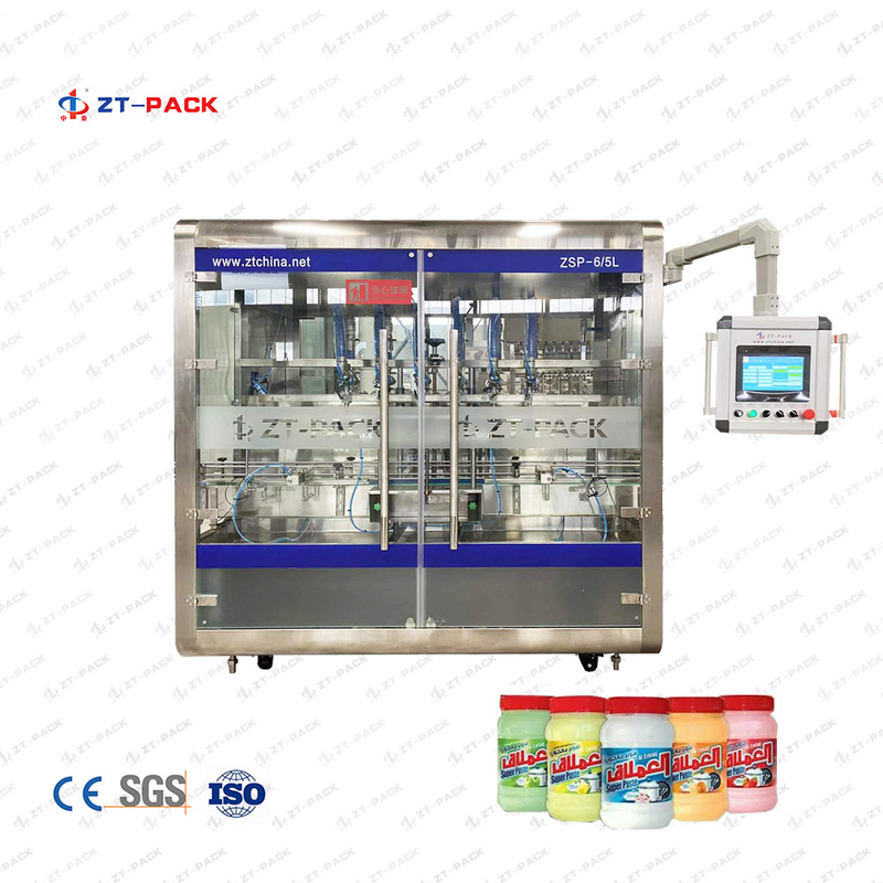 Automatic High Viscous Paste Filler Equipment Plastic Jars Floor Cleaner Super Green Gel Filling Machine